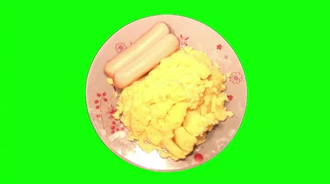 Mashed potatoes with 2 sausages 01 Stock Footage 44453600