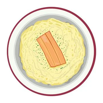 Mashed potatoes and bacon Stock Illustration