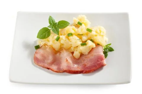 Mashed potatoes with bacon Foto stock