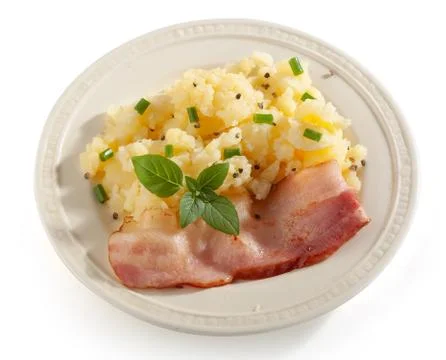 Mashed potatoes with bacon Stock Photos
