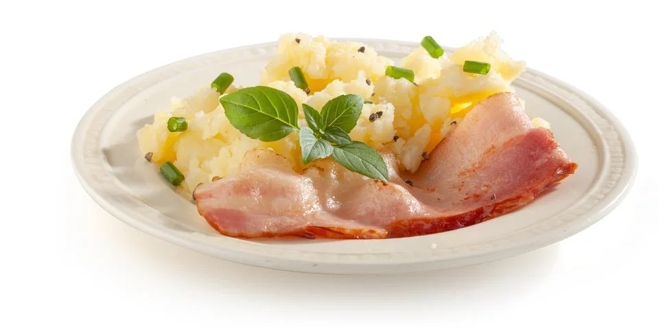 Mashed potatoes with bacon Stock-Fotos