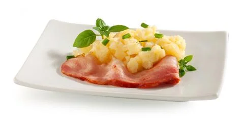 Mashed potatoes with bacon Foto stock