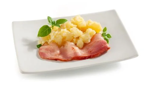 Mashed potatoes with bacon Stock Photos