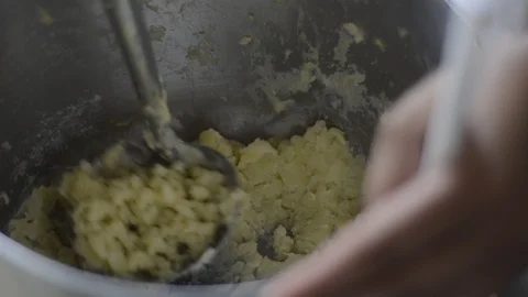 Mashed potatoes in the bowl. 스톡 동영상 87194942