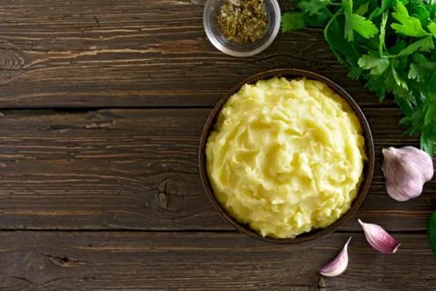 Mashed potatoes in bowl Stock Photos