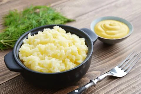 Mashed potatoes in bowl Foto stock