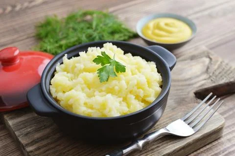 Mashed potatoes in bowl Stock Photos