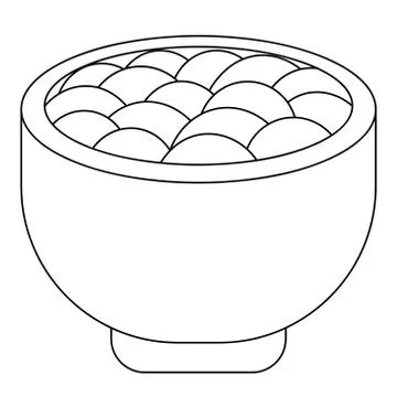 Mashed potatoes in a bowl. Vector illustration. Stock Illustration