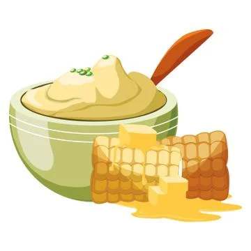 Mashed potatoes design Stock Illustration