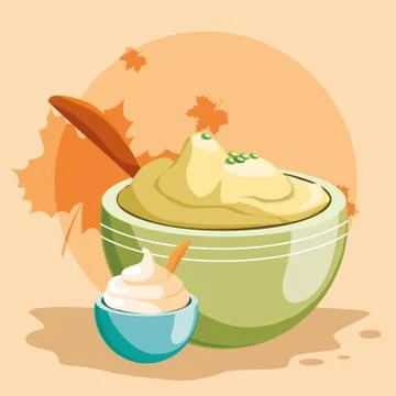 Mashed potatoes design Stock Illustration