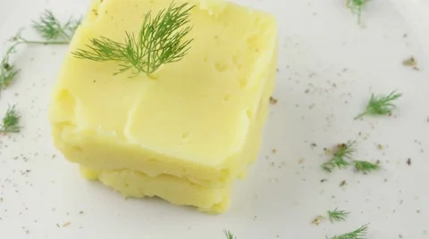 Mashed potatoes with dill Stock Footage 57995073