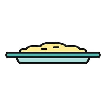 Mashed potatoes dish icon representing comfort food 库存插图