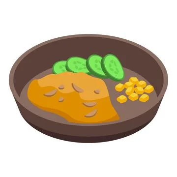 Mashed potatoes fried icon, isometric style Illustrazione stock