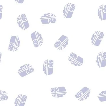 Mashed potatoes glyph vector seamless pattern Stock Illustration