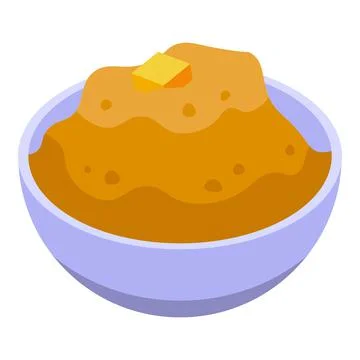 Mashed potatoes holiday icon, isometric style Stock Illustration