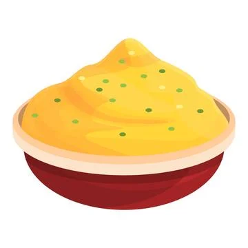 Mashed potatoes icon, cartoon style Stock Illustration