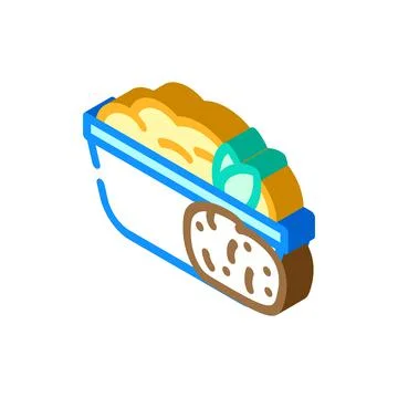 Mashed potatoes isometric icon vector illustration Stock Illustration
