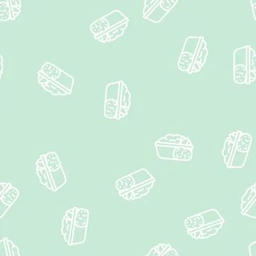 Mashed potatoes line vector seamless pattern 库存插图