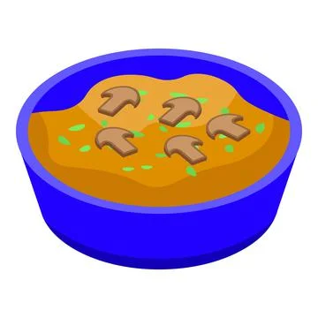 Mashed potatoes mushrooms icon, isometric style Illustrazione stock