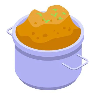 Mashed potatoes pot icon, isometric style Illustrazione stock