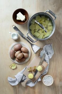 Mashed potatoes recipe Stock Photos