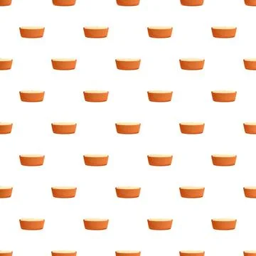 Mashed potatoes in rustic bowls seamless pattern Stockillustratie