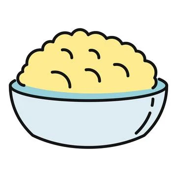 Mashed potatoes serving in blue bowl illustration 库存插图