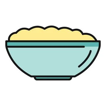 Mashed potatoes serving in blue bowl icon 库存插图