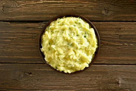 Mashed potatoes, top view Stock Photos