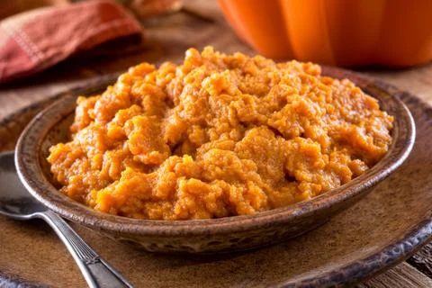 Mashed Pumpkin Puree Stock Photos