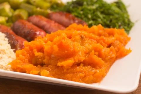 Mashed Pumpkin. Puree Stock Photos