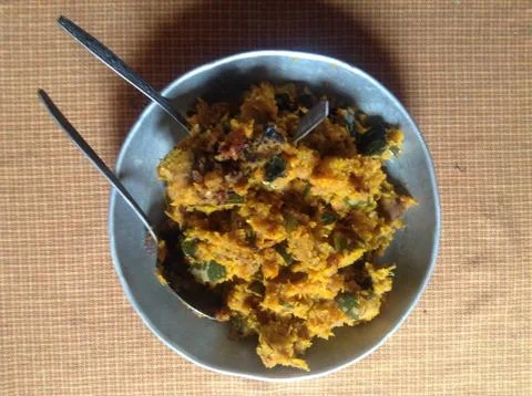 Mashed Squash for Lunch Stock Photos