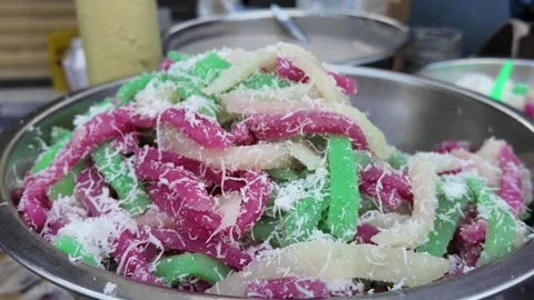 Mashed tapioca cake or cassava cakes Stock Footage 284901616