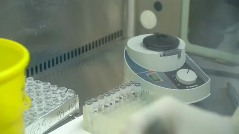A mashine which doctors use for tests on coronavirus ( covid19 ) Stock Footage 158516900