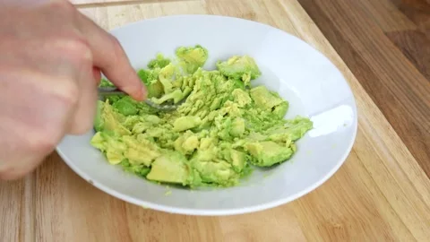 Mashing Up Avocado Video stock 135468211