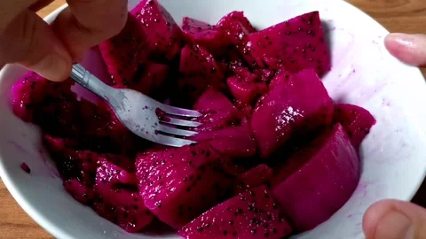 Mashing Dragonfruit Stock Footage 149408201