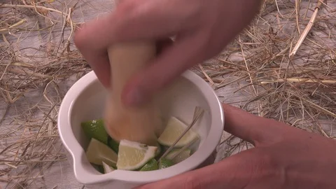 Mashing Lime Stock Footage 96207132