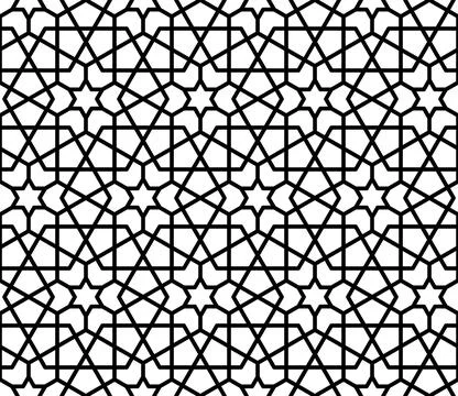 Mashrabiya arabesque, Arabic seamless pattern Illustrazione stock