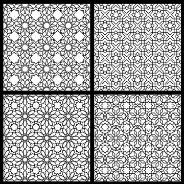Mashrabiya arabesque textile, window pattern Stock Illustration