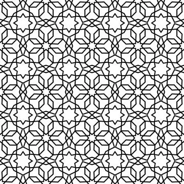 Mashrabiya pattern, Arabesque seamless background Stock Illustration