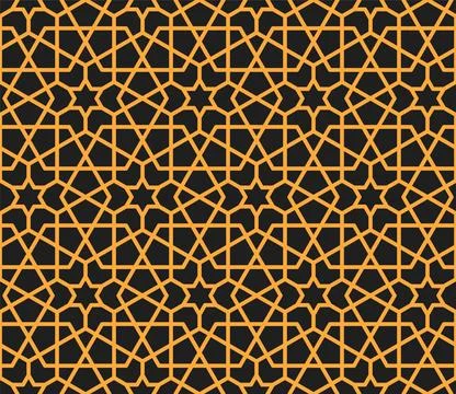 Mashrabiya pattern or arabesque Arabic ornament 스톡 일러스트