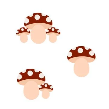 Mashroom flat collection Stock Illustration