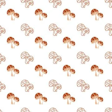 Mashroom seamless pattern Stock Illustration