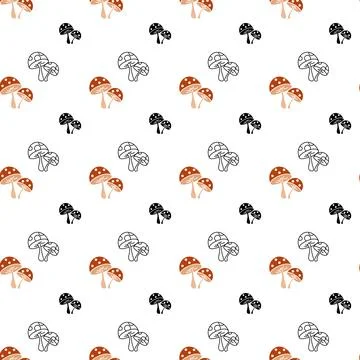 Mashroom seamless pattern Stock Illustration