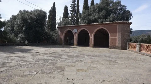 Masia mansion courtyard Stock Footage 106823726