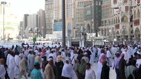 Masjid al-Haram also known as the Grand Mosque or the Great Mosque of Mecca. Stock Footage 277106956