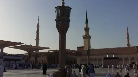 Masjid Al Nabawi inside view Stock Footage 62964738