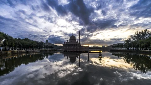 Masjid Putra sunrise Stock Footage 128559732