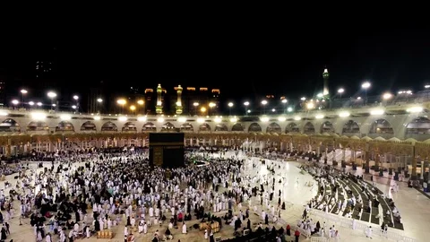 Masjidil Haram,Mecca- include full The call to prayer is comple 스톡 동영상 86552494