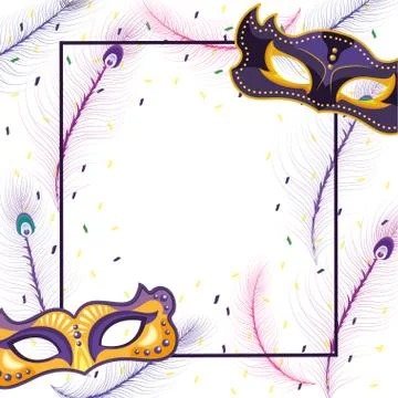 Mask and feather Stock Illustration